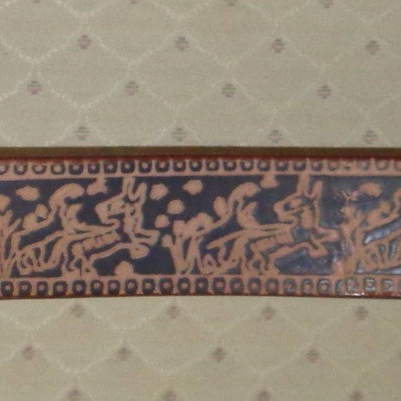 Aztec Tribal Design Bonded Leather WIDE BELT STRAP - Picture 2 of 3